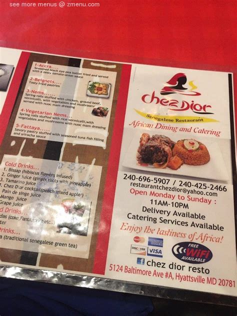 chez dior hyattsville|Online Menu of Chez Dior, Hyattsville, MD.